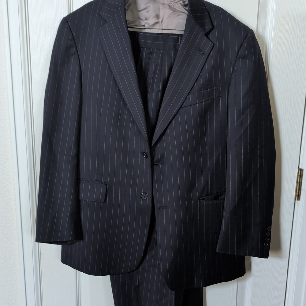 Nordstrom Navy Pinstripe Two-Button Suit Jacket